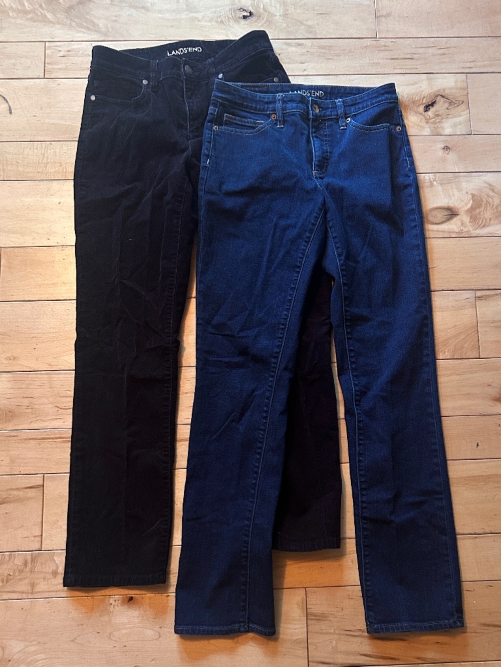 Women's Land's End Mid-Rise Straight Pants (Corduroys/Jeans), Lot of 2, Size 2